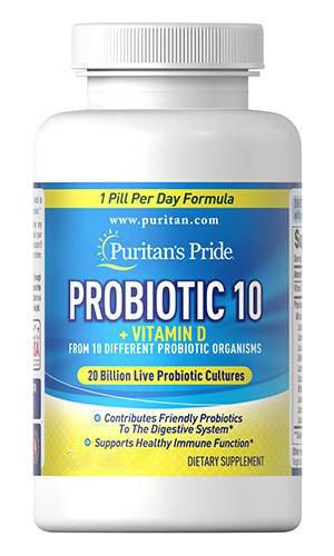 Probiotique 10 avec Vitamine D - Complément Alimentaire
